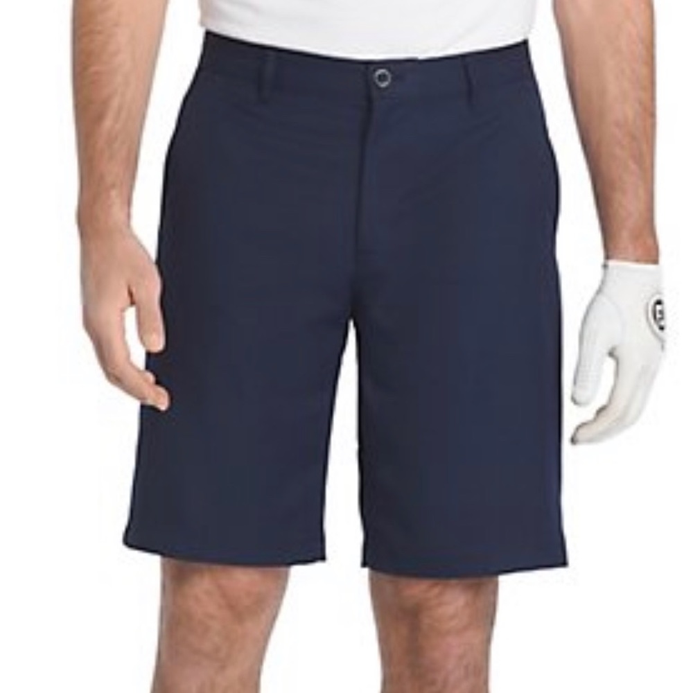 IZOD Golf Flat-Front Shorts  Navy Blue Size 38